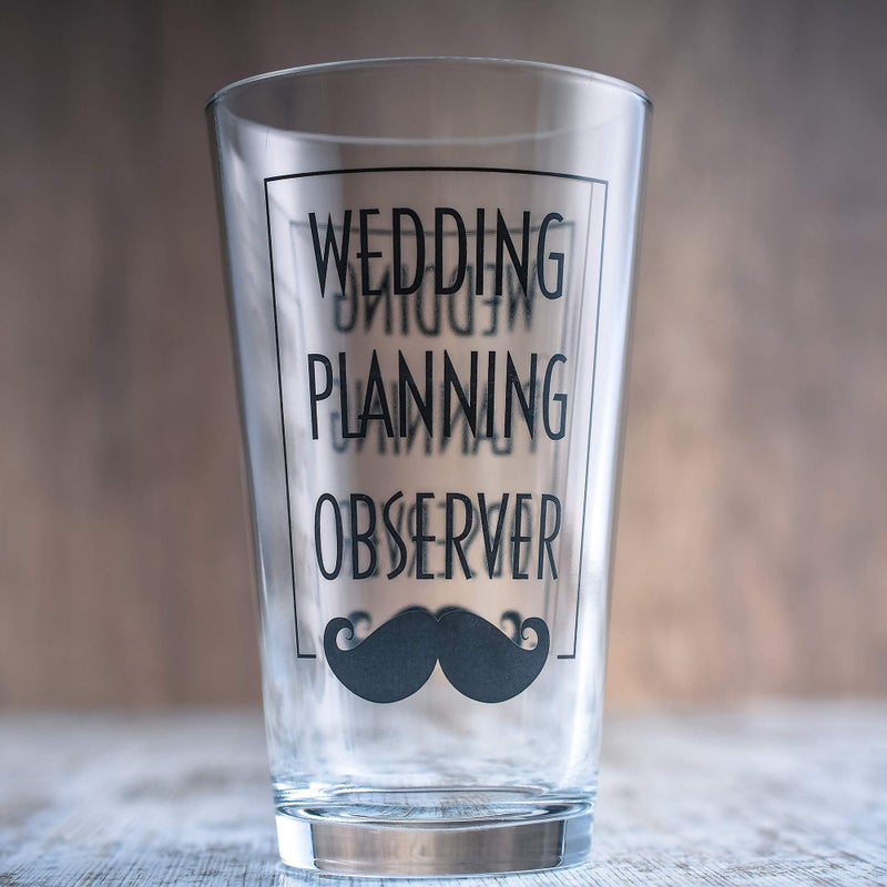 Greenline Goods â€“ Toasting Glasses for Bride and Groom | Set of Two (1 Beer & 1 Stemless Wine Glass) - Engagement Bachelorette Gifts for Bride Wedding Planning - Image 5